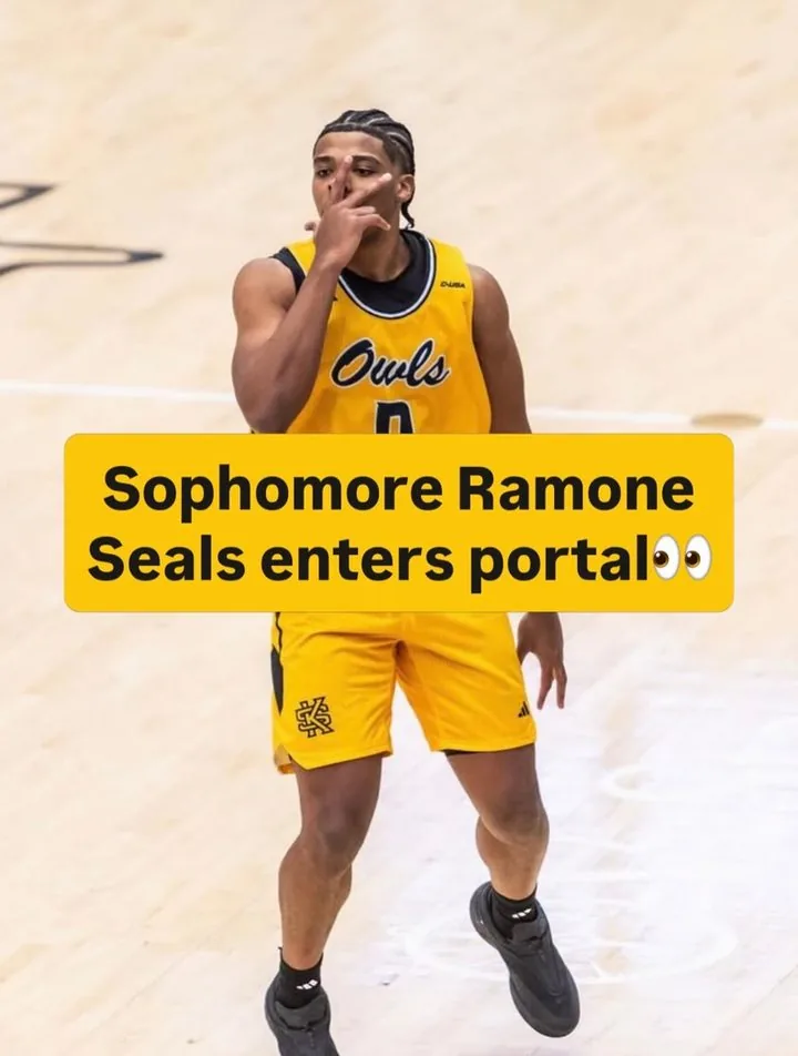 News graphic announcing that sophomore Ramone Seals entered the transfer portal